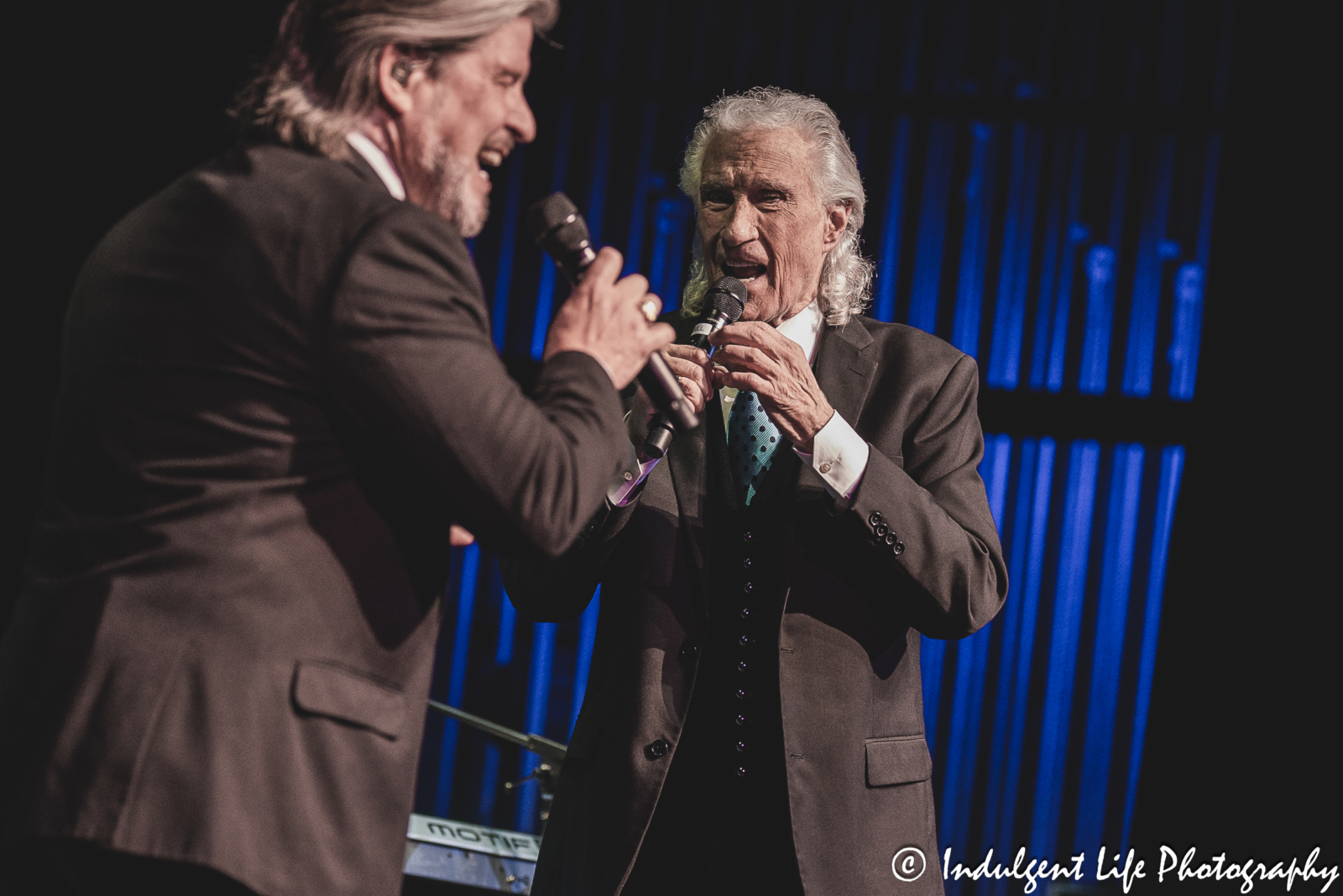 Bill Medley and Bucky Heard of The Righteous Brothers singing together at Kauffman Center for the Performing Arts in downtown Kansas City, MO on September 14, 2024.