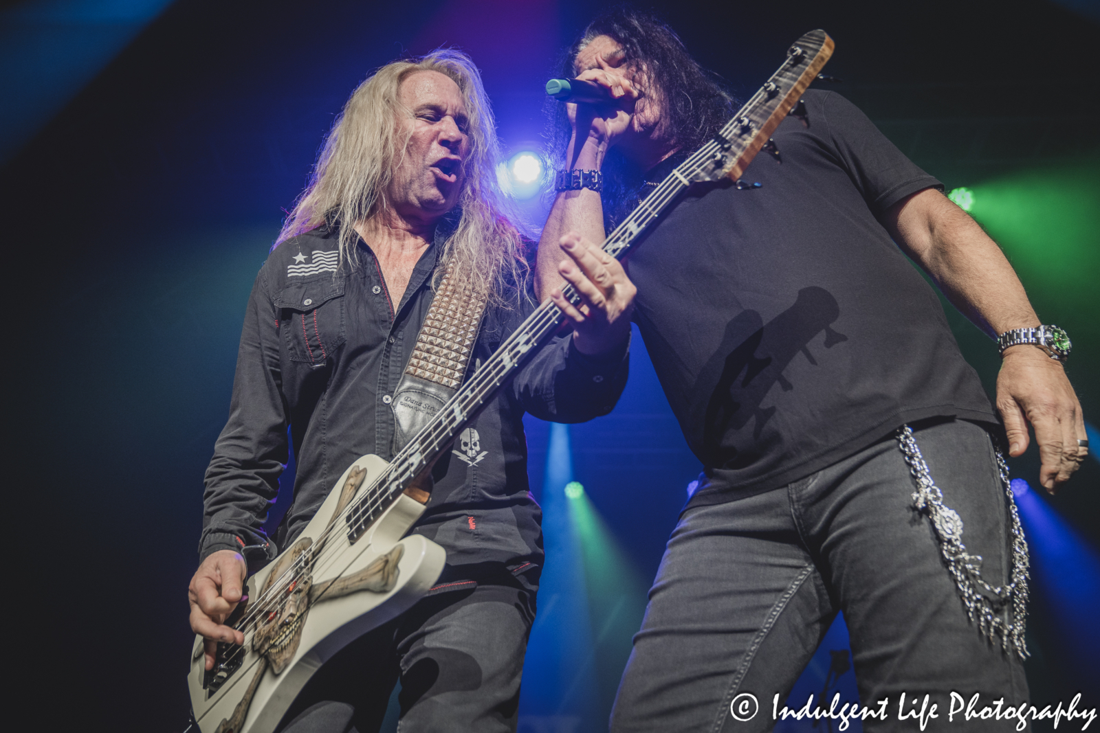 Lead singer Mark Slaughter and guitarist Dana Strum live in concert together at Ameristar Casino's Star Pavilion in Kansas City, MO on October 19, 2024.