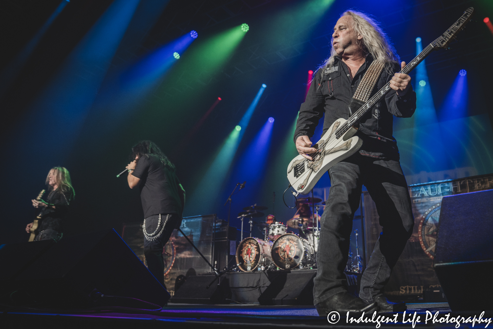 Slaughter guitarist Dana Strum live in concert at Star Pavilion inside of Ameristar Casino in Kansas City, MO on October 19, 2024.