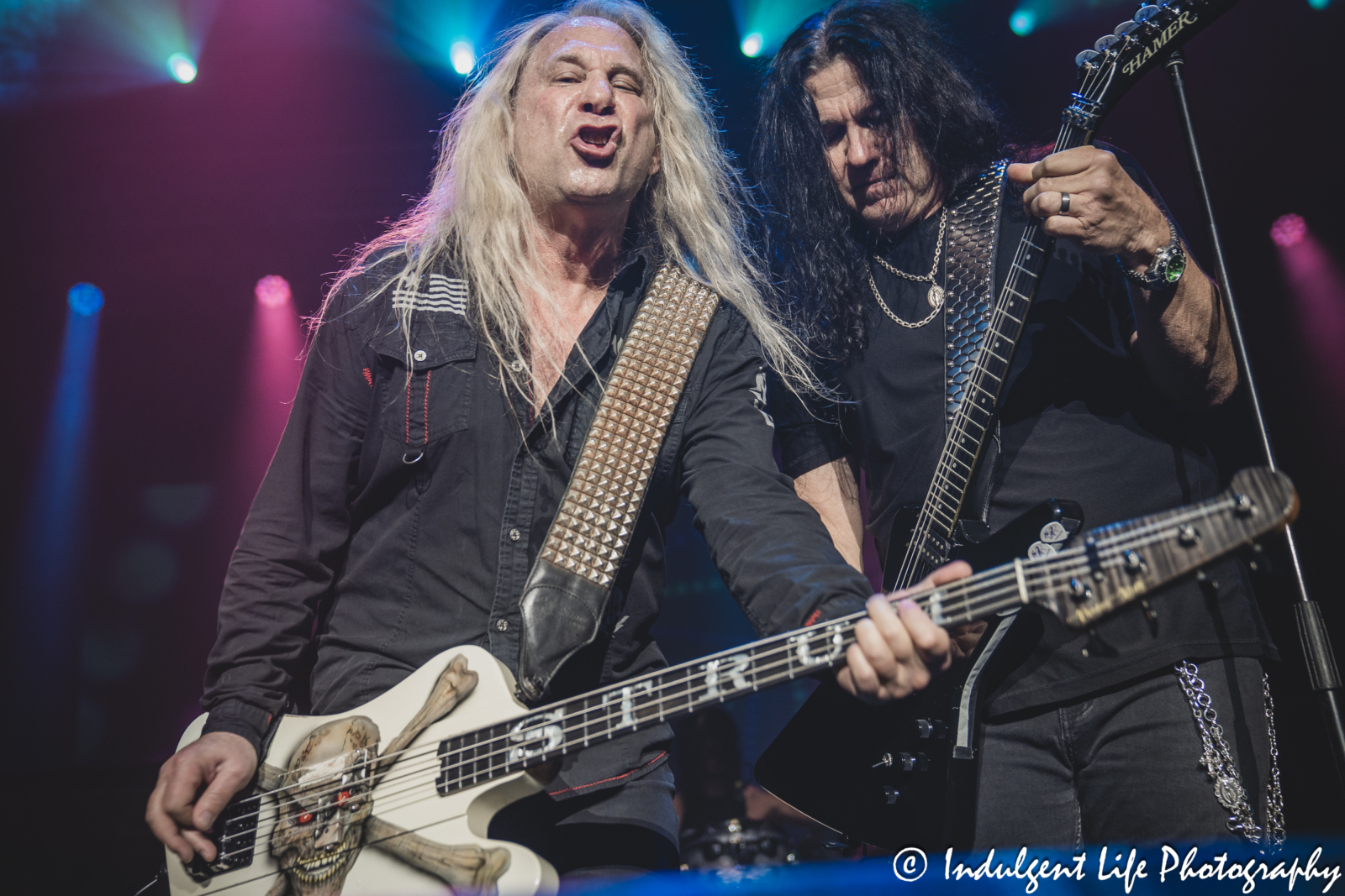 Bandmates Dana Strum and Mark Slaughter live in concert together at Ameristar Casino's Star Pavilion in Kansas City, MO on October 19, 2024.