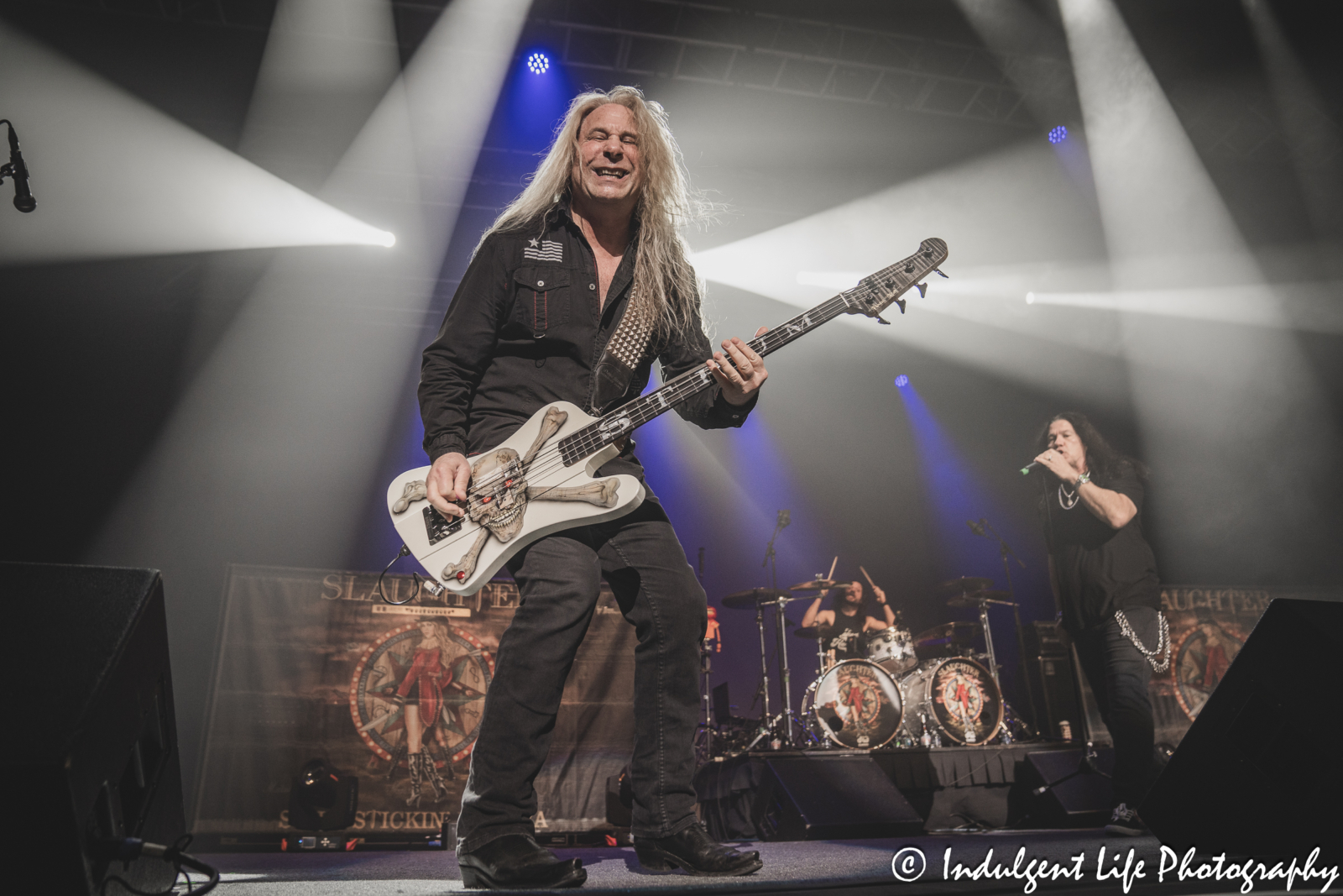 Slaughter guitar player Dana Strum performing live at Ameristar Casino's Star Pavilion in Kansas City, MO on October 19, 2024.