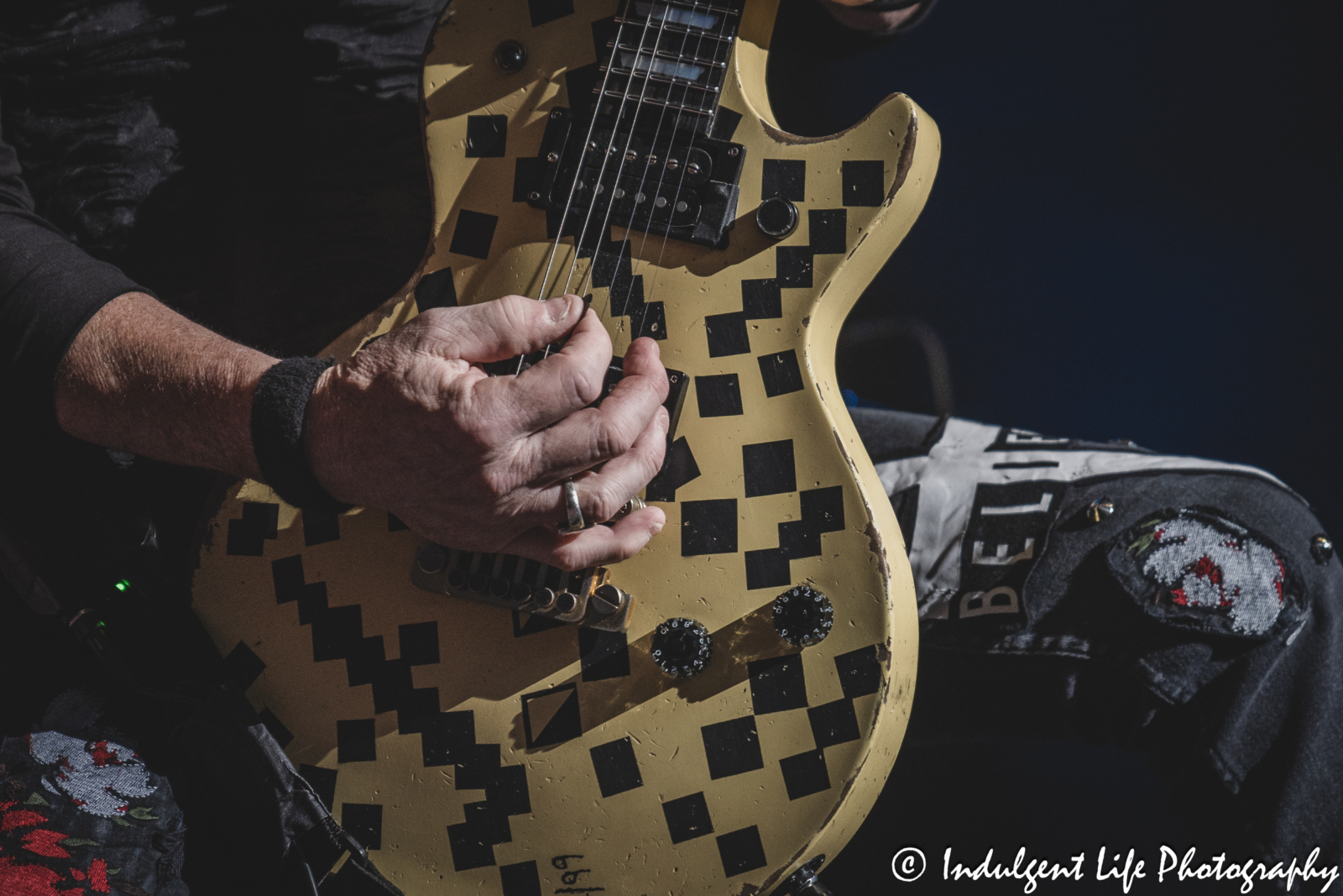 Guitar of Slaughter band member Jeff "Blando" Bland as he performed live at Ameristar Casino's Star Pavilion in Kansas City, MO on October 19, 2024.