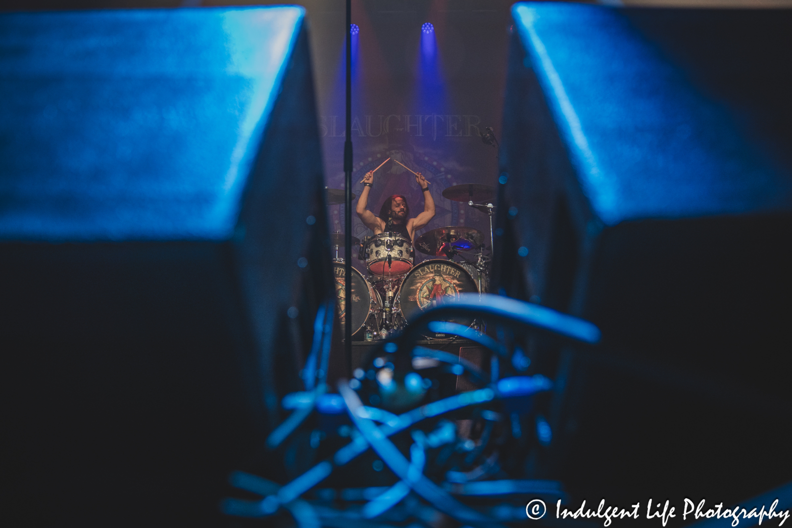 Slaughter drummer Jordan Cannata performing live at Star Pavilion inside of Ameristar Casino in Kansas City, MO on October 19, 2024.