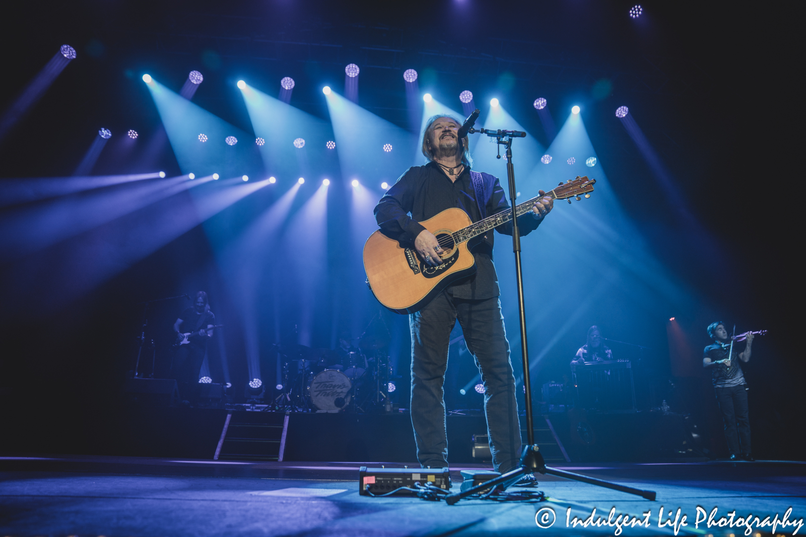 Travis Tritt and his band in a live concert performance at Ameristar Casino's Star Pavilion in Kansas City, MO on October 26, 2024.