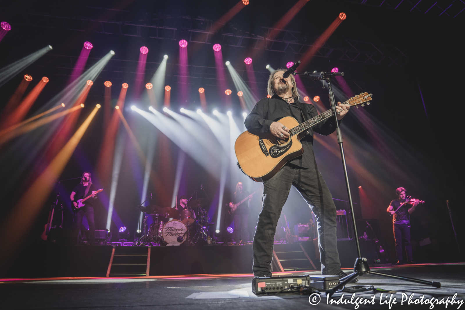 Travis Tritt and his band live in concert at Star Pavilion inside of Ameristar Casino in Kansas City, MO on October 26, 2024.